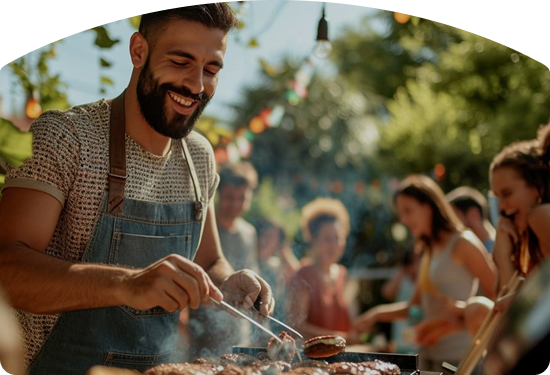 Man grilling during a cookout